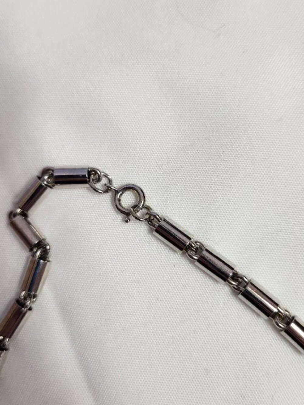 Vintage Unique Link Heavy Weight Barrel Link Silver plated Necklace - Picture 4 of 4